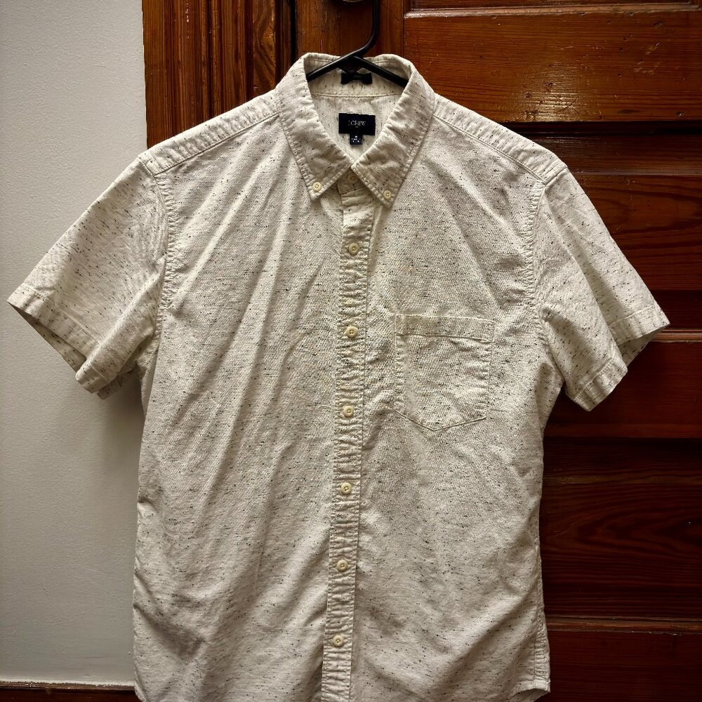 Men's J.Crew Button Down Short Sleeve Shirt Sized Slim Fit Medium
